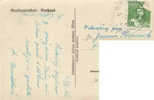 AK / Ansichtskarte  Konstantinsbad_Konstantinovy_Lazne_CZ Kurhaus