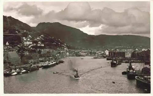 AK / Ansichtskarte  Bergen_Norwegen Parti fra havnen Panorama Hafen Sonderstempel