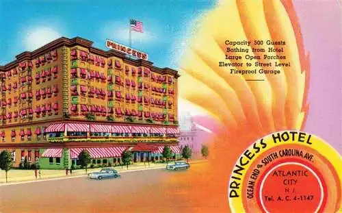 AK / Ansichtskarte  Atlantic_City_New_Jersey_USA Princess Hotel Illustration