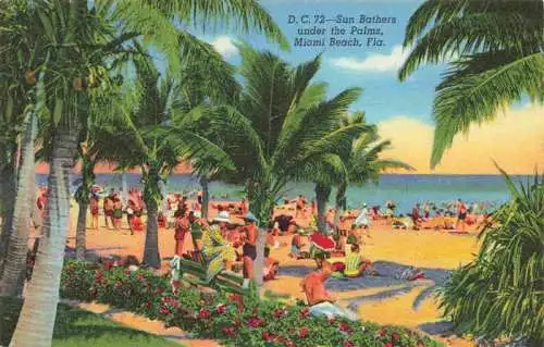 AK / Ansichtskarte  Miami_Beach Sun Bathers under the palms Illustration