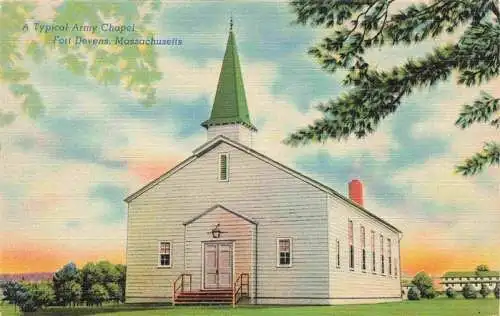 AK / Ansichtskarte  Fort_Devens_Boston_Massachusetts_USA Typical Army Chapel Illustration