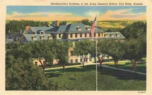 AK / Ansichtskarte  Fort_Riley_Kansas_USA Headquarters Building of the Army General School