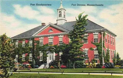 AK / Ansichtskarte 73973364 Fort_Devens_Boston_Massachusetts_USA Post Headquarters Illustration