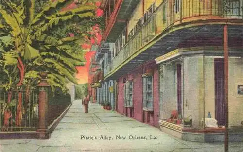 AK / Ansichtskarte 73973369 New_Orleans_Louisiana_USA Pirate's Alley Illustration