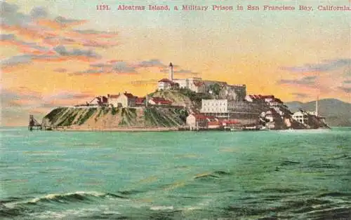 AK / Ansichtskarte 73973370 SAN_FRANCISCO_California_USA Alcatras Island Military Prison in San Francisco Bay Illustration