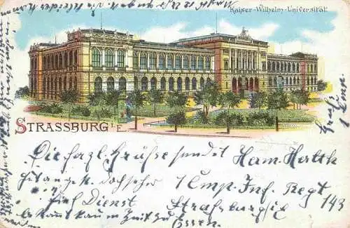 AK / Ansichtskarte  Strassburg__Strasbourg_67_Bas-Rhin Kaiser Wilhelm Universitaet Litho