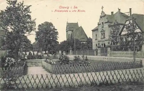 AK / Ansichtskarte  Coswig__Sachsen Friesenplatz und alte Kirche Feldpost