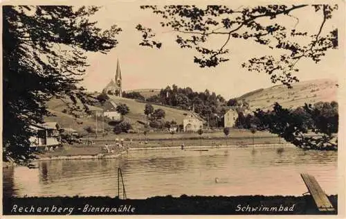 AK / Ansichtskarte 73973587 Rechenberg_-Bienenmuehle_Osterzgebirge_Sachsen Schwimmbad Kirche