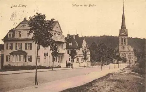 AK / Ansichtskarte  Bad_Elster_Vogtland_Sachsen Villen an der Kirche