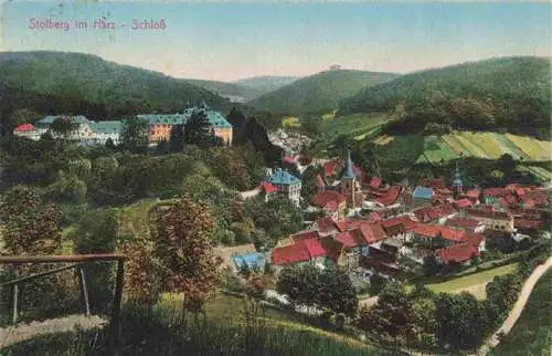 AK / Ansichtskarte 73973594 Stolberg_Harz Fliegeraufnahme mit Schloss