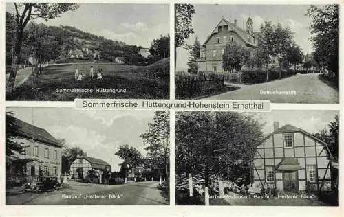 AK / Ansichtskarte 73973614 Hohenstein-Ernstthal Sommerfrische Huettengrund Bethlehemstift Gasthof Heiterer Blick Gartenrestaurant