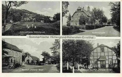 AK / Ansichtskarte  Hohenstein-Ernstthal Sommerfrische Huettengrund Bethlehemstift Gasthof Heiterer Blick Gartenrestaurant