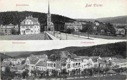 AK / Ansichtskarte  Bad_Elster_Vogtland_Sachsen Brunnenberg Carolastrasse Lindenstrasse Feldpost