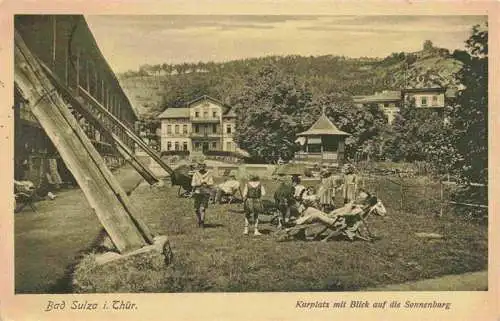 AK / Ansichtskarte  Bad_Sulza_Thueringen Kurplatz mit Blic auf die Sonnenburg