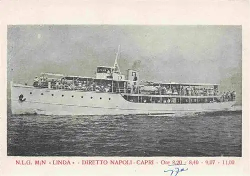 AK / Ansichtskarte  CAPRI_Golfo_di_Napoli_Campania_IT N.L.G. M/N Linda Diretto Napoli - Capri Werbung Accordions House-Naples