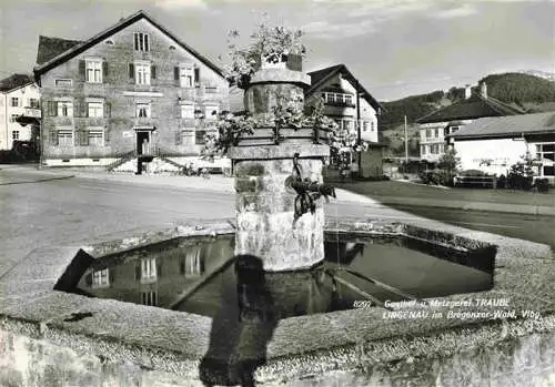 AK / Ansichtskarte 73973775 Lingenau_Vorarlberg Gasthof Metzgerei Traube Brunnen