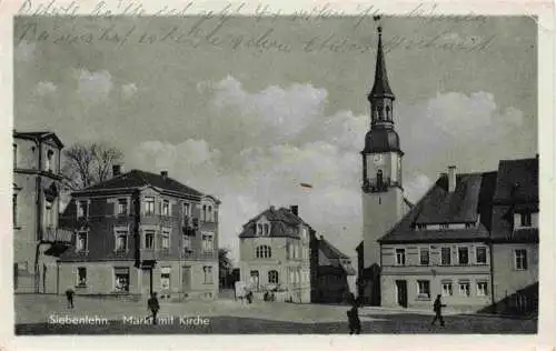 AK / Ansichtskarte  Siebenlehn_Grossschirma_Sachsen Markt mit Kirche