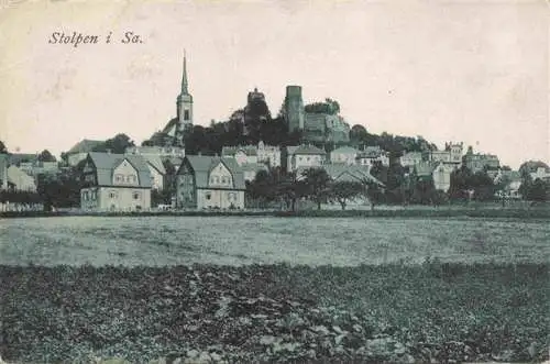 AK / Ansichtskarte  Stolpen_Sachsen Panorama Schloss Kirche