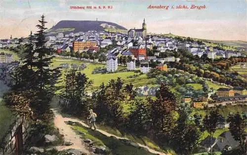 AK / Ansichtskarte  Annaberg_-Buchholz_Erzgebirge Panorama mit Poehlberg