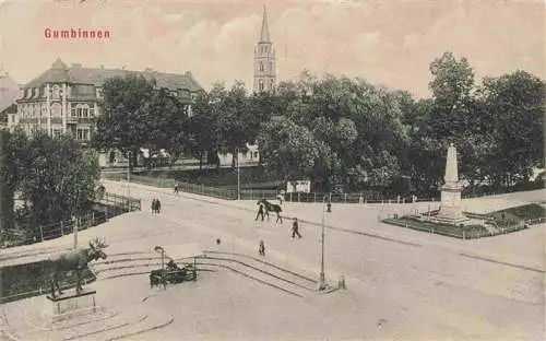 AK / Ansichtskarte 73973934 GUMBINNEN_Goesev_Gussew_Oblast_Kaliningrad_RU Denkmal Bruecke Feldpost