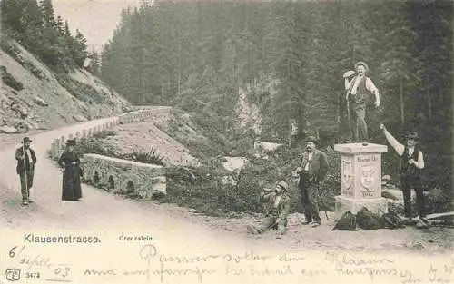 AK / Ansichtskarte 73973961 Klausen__Eisacktal_Suedtirol_IT Klausenstrasse Grenzstein