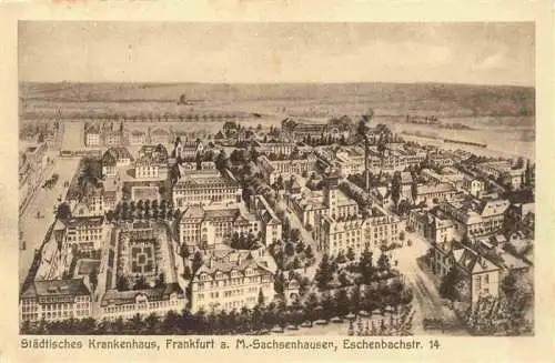 AK / Ansichtskarte  Sachsenhausen_FRANKFURT_AM_MAIN Staedtisches Krankenhaus aus der Vogelperspektive