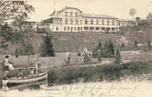 AK / Ansichtskarte  Poppenbuettel_Hamburg Alsterschlucht Hotel Restaurant Partie am Wasser