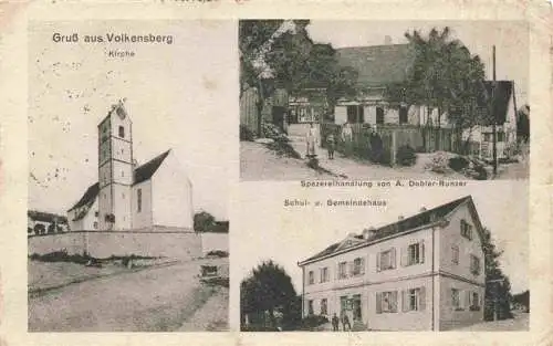 AK / Ansichtskarte  Volkensberg_Folgensbourg_68_Haut-Rhin Kirche Spezereihandlung Schul- und Gemeindehaus
