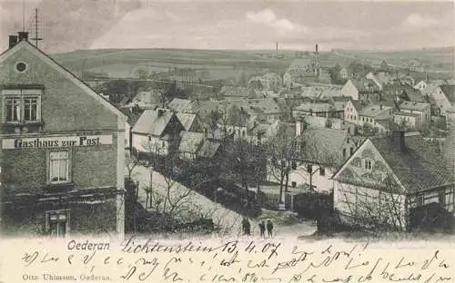 AK / Ansichtskarte  Oederan Teilansicht mit Gasthaus zur Post