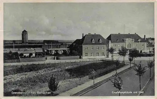 AK / Ansichtskarte  Neu_Bentschen_Zbaszynek_PL Grenzbahnhof Empfangsgebaeude und Post