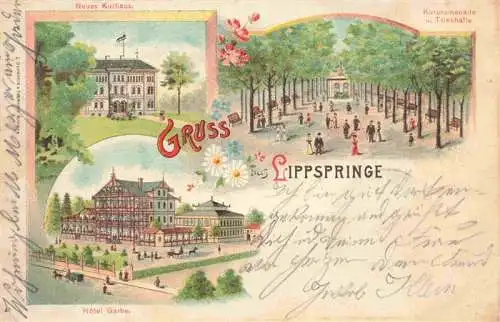 AK / Ansichtskarte  Lippspringe_Bad_NRW Neues Kurhaus Kurpromenade Hôtel Garbe Litho