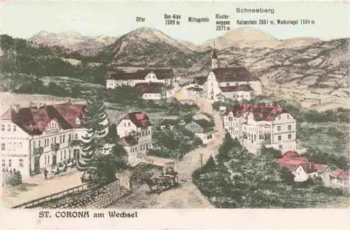 AK / Ansichtskarte  St_Corona_Wechsel_Niederoesterreich_AT Teilansicht mit Blick zum Schneeberg