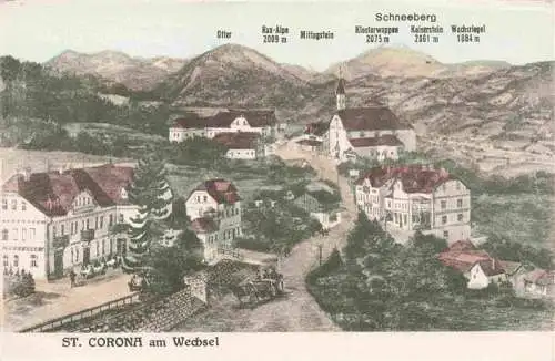 AK / Ansichtskarte  St_Corona_Wechsel_Niederoesterreich_AT Teilansicht mit Blick zum Schneeberg