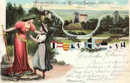 AK / Ansichtskarte  Habsburg_Schloss_AG Schloss Stein Habsburg Laufenburg Kuenstlerkarte