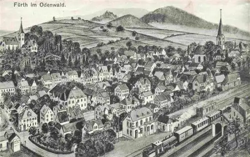 AK / Ansichtskarte  Fuerth_Odenwald_Hessen Panorama Litho