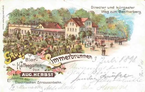 AK / Ansichtskarte 73974344 Limmerbrunnen_Hannover Bier- und Kaffeegarten Aug. Herbst Deutsche Reichspost Litho