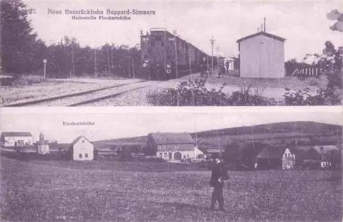 AK / Ansichtskarte  Boppard_Rhein_Rheinland-Pfalz Neue Hunsrueckbahn Boppard-Simmern Haltestelle Fleckertshoehe Eisenbahn