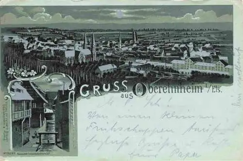 AK / Ansichtskarte  Oberehnheim_Obernai_67_Alsace Panorama im Mondschein Litho