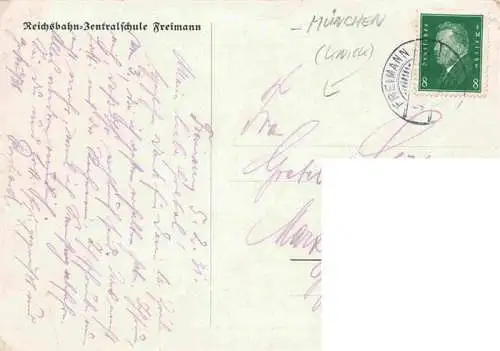 AK / Ansichtskarte  Muenchen Eisenbahn Zentralschule Freimann Kuenstlerkarte