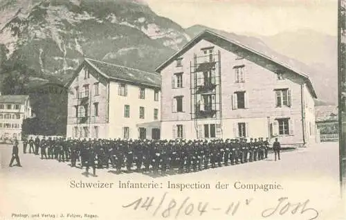 AK / Ansichtskarte  Wallenstadt_Walenstadt_SG Schweizer Infanterie Inspection der Compagnie