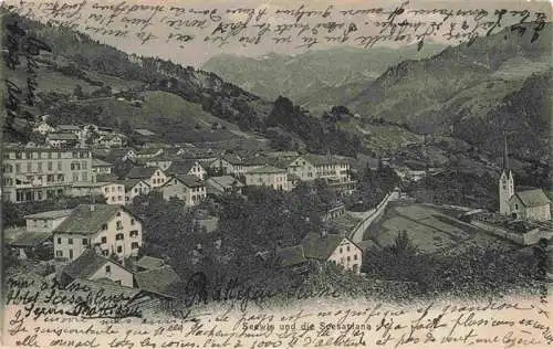 AK / Ansichtskarte  Seewis_GR Panorama und die Scesaplana