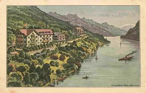 AK / Ansichtskarte  Ringgenberg_Brienzersee_Interlaken_BE Hôtel Pension Beau-Séjour am See Kuenstlerkarte