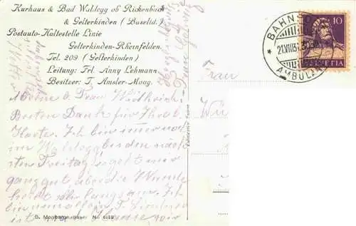 AK / Ansichtskarte  Rickenbach_BL Kurhaus und Bad Waldegg