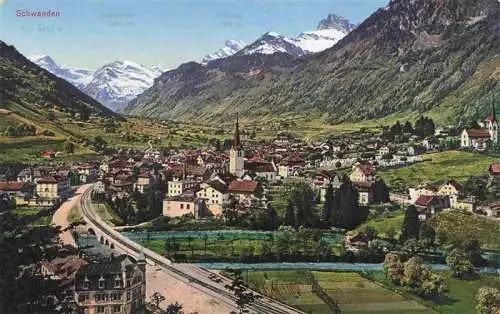 AK / Ansichtskarte  Schwanden_GL Panorama Alpen