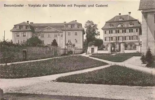 AK / Ansichtskarte  Beromuenster_LU Vorplatz der Stiftskirche mit Propstei und Custerei