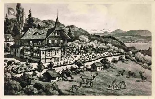 AK / Ansichtskarte  KueSNACHT_Zuerichsee_ZH Restaurant und Kurhaus Waldhaus Johannesburg Kuenstlerkarte