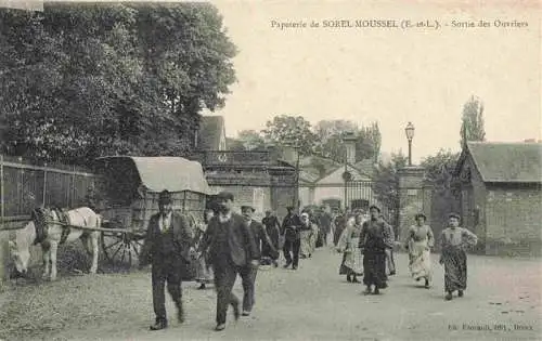 AK / Ansichtskarte  Sorel-Moussel_28_Eure-et-Loir Papeterie Sortie des Ouvriers