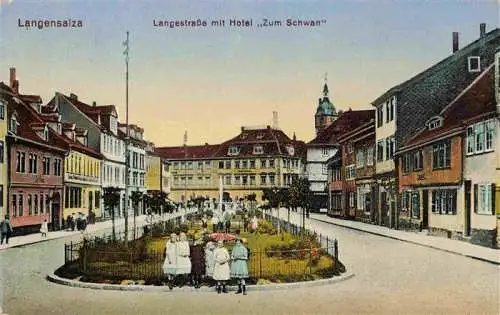 AK / Ansichtskarte 73974650 Langensalza_Bad Langestrasse mit Hotel zum Schwan