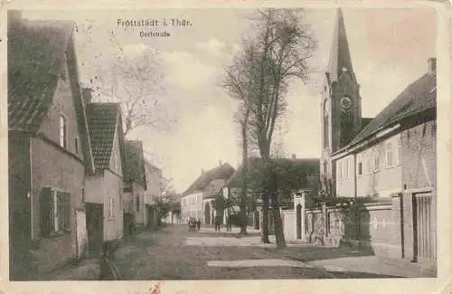 AK / Ansichtskarte  Froettstaedt_Thueringen Dorfstrasse Kirche