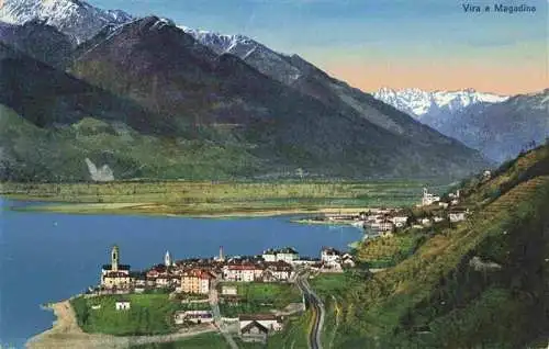 AK / Ansichtskarte  Vira_Gambarogno_TI e Magadino Panorama Alpes
